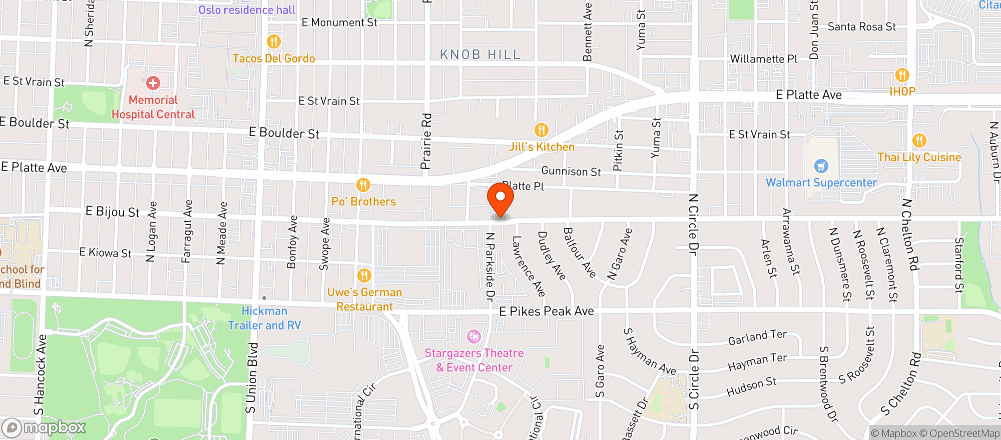 Map showing Bijou Billiards