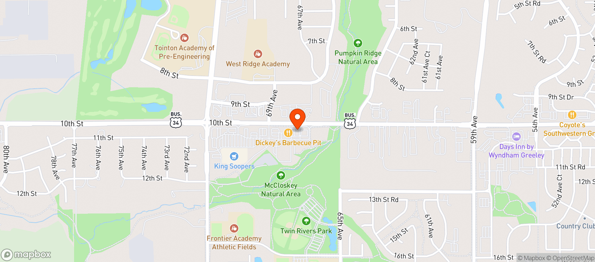 Map showing Coral Bay Wine & Spirits LLC - Greeley