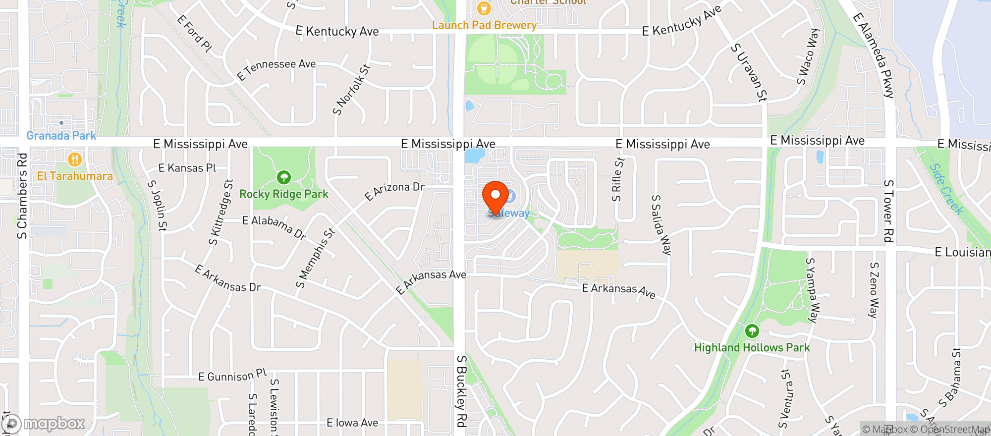 Map showing Safeway