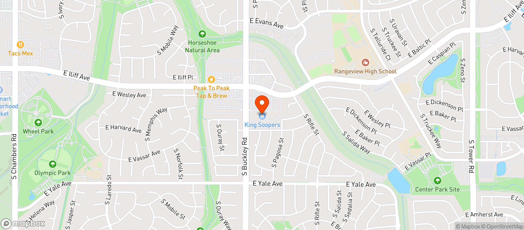 Map showing Kroger King Soopers