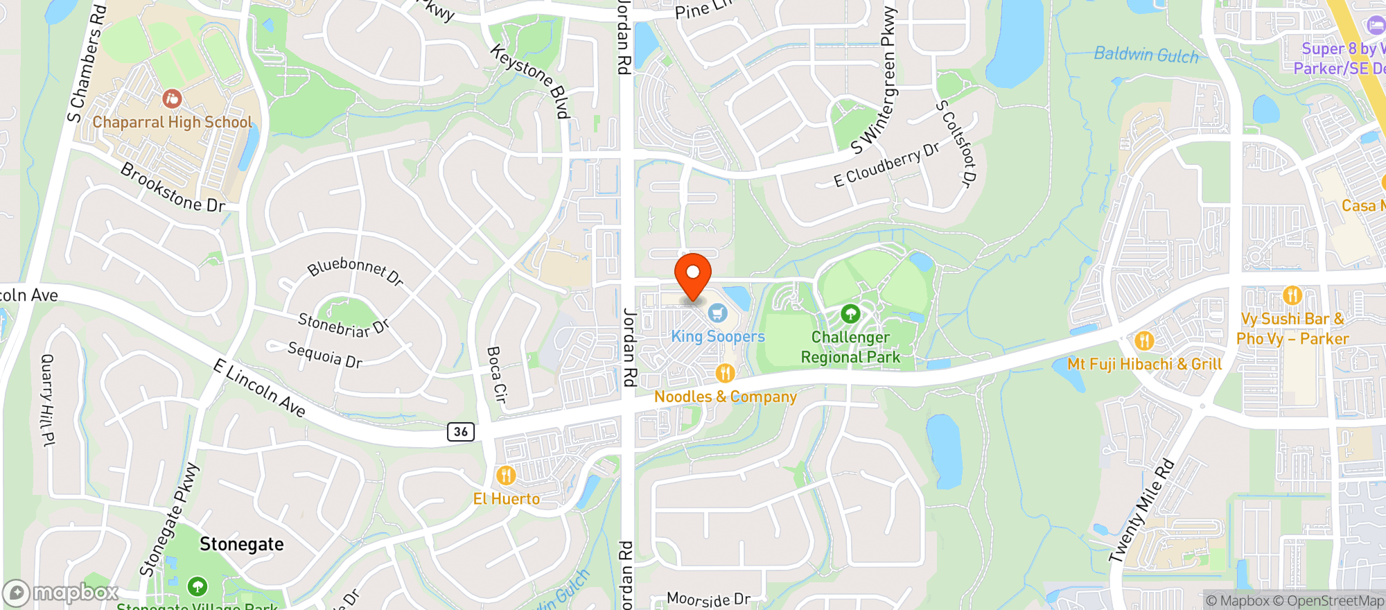 Map showing Jordan Wine & Spirits