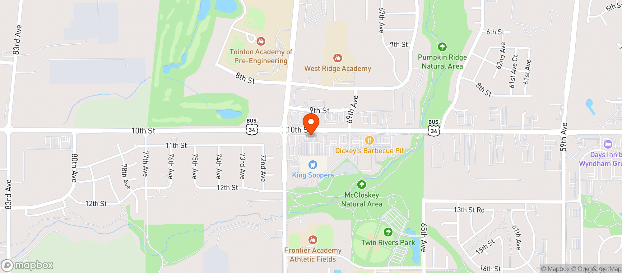 Map showing King Soopers #117