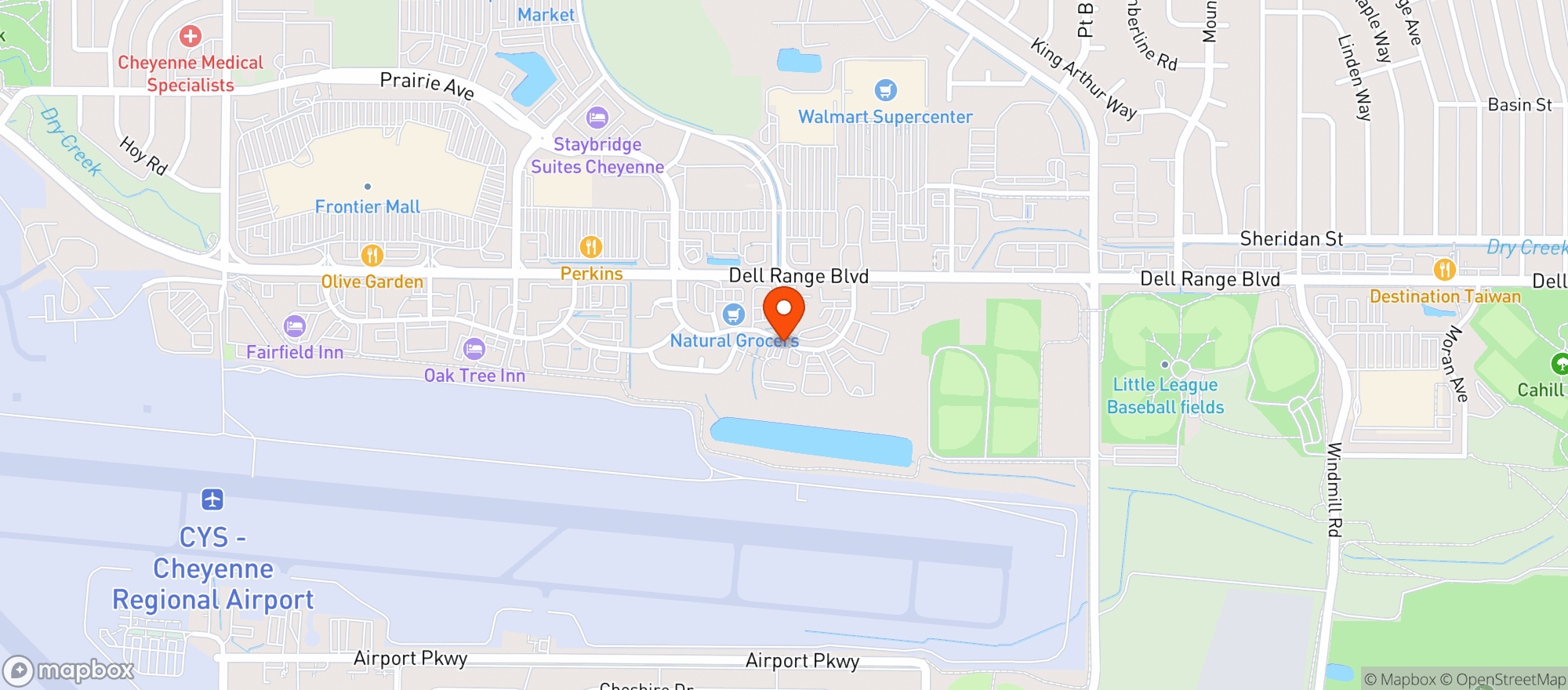 Map showing Texas Roadhouse