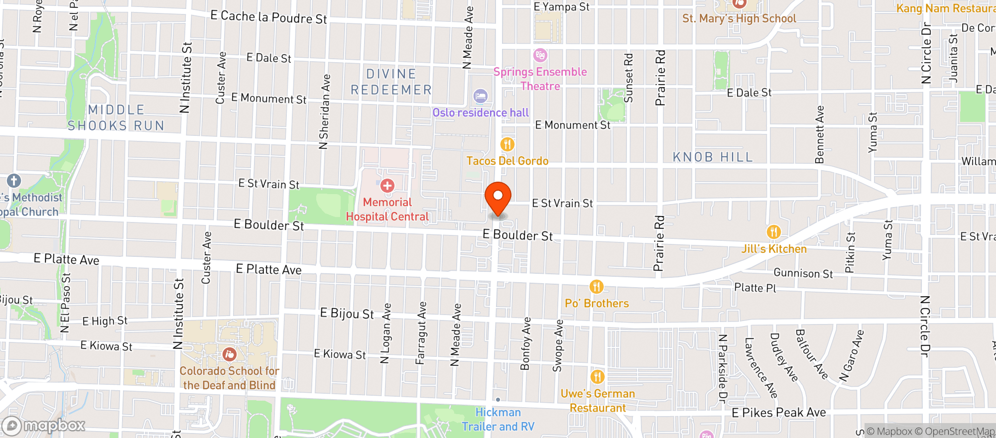 Map showing Oddones Liquors