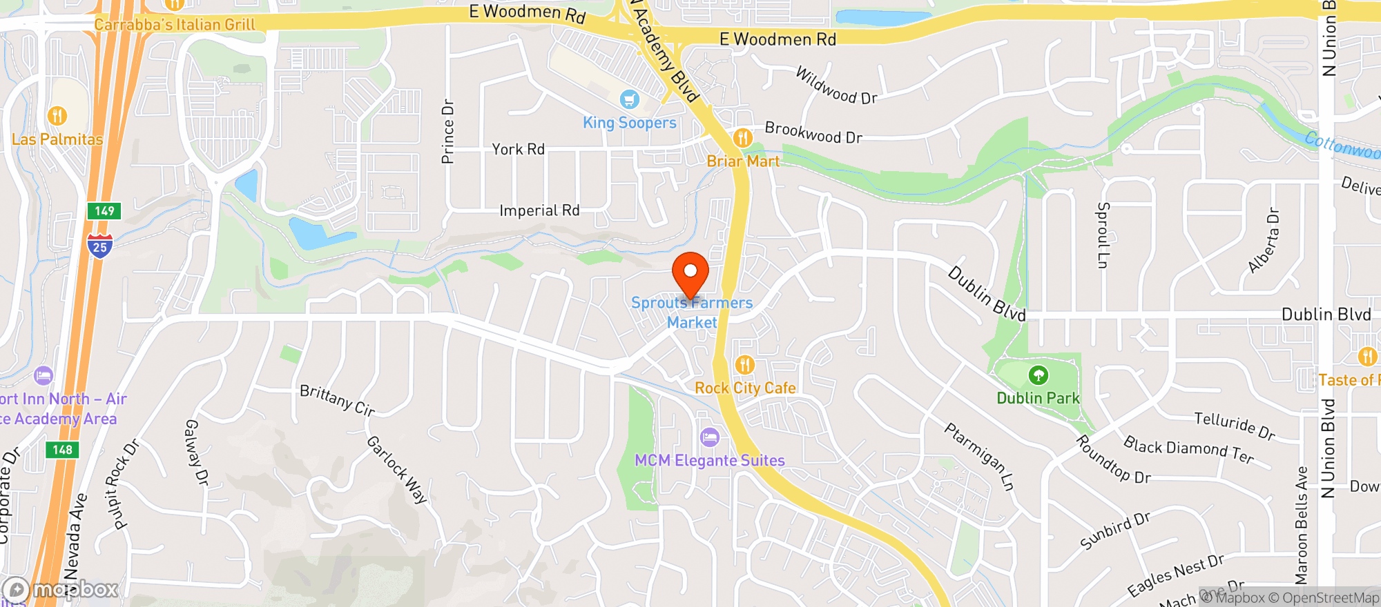 Map showing Sprouts Farmers Market