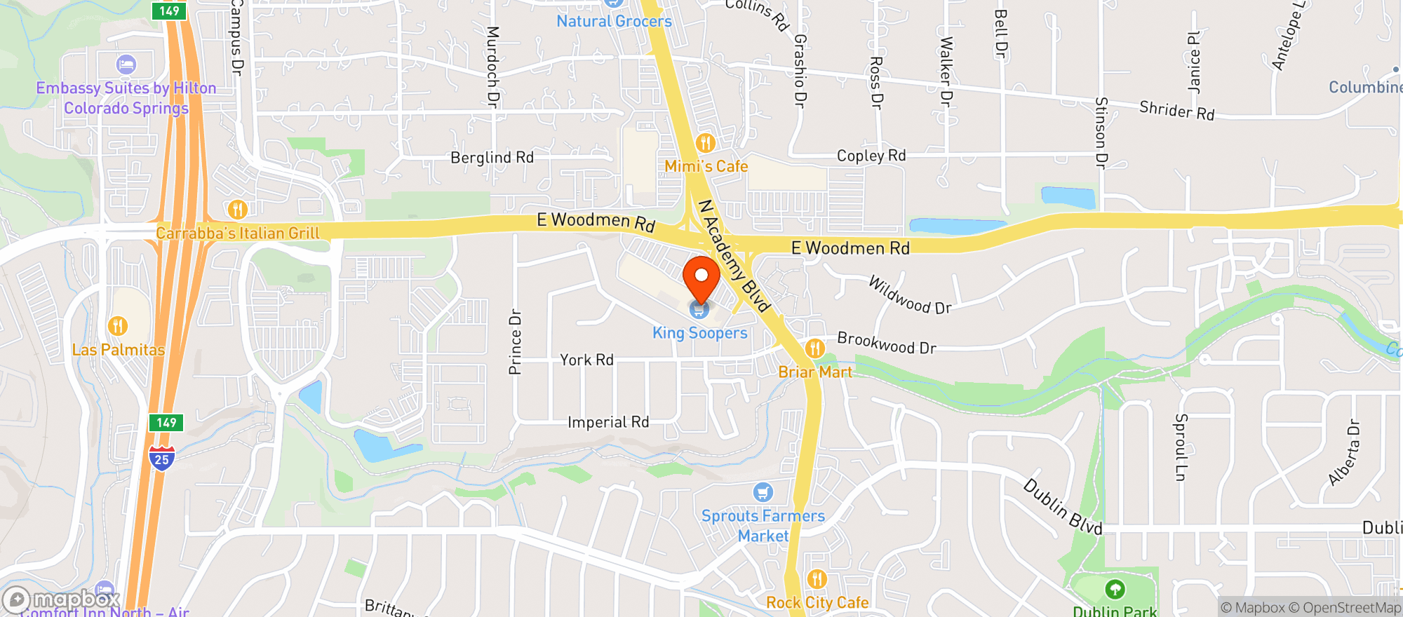 Map showing Kroger King Soopers