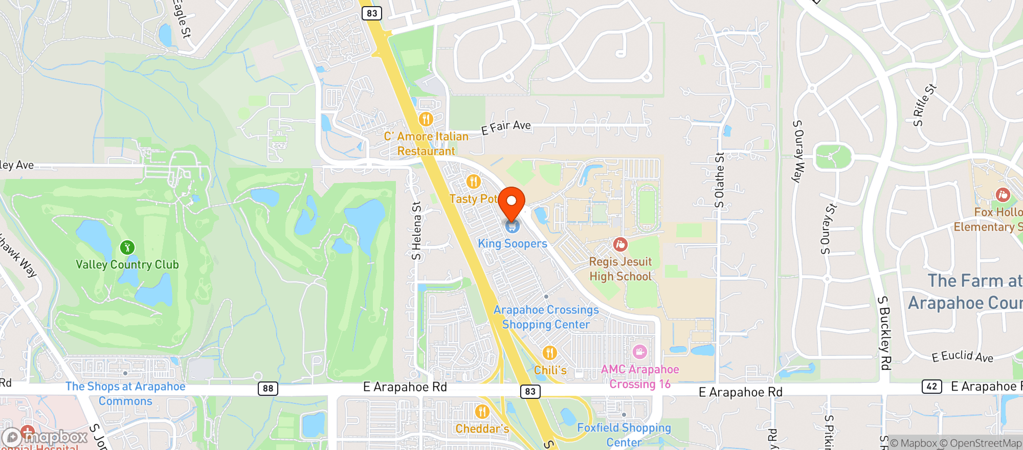 Map showing Kroger King Soopers