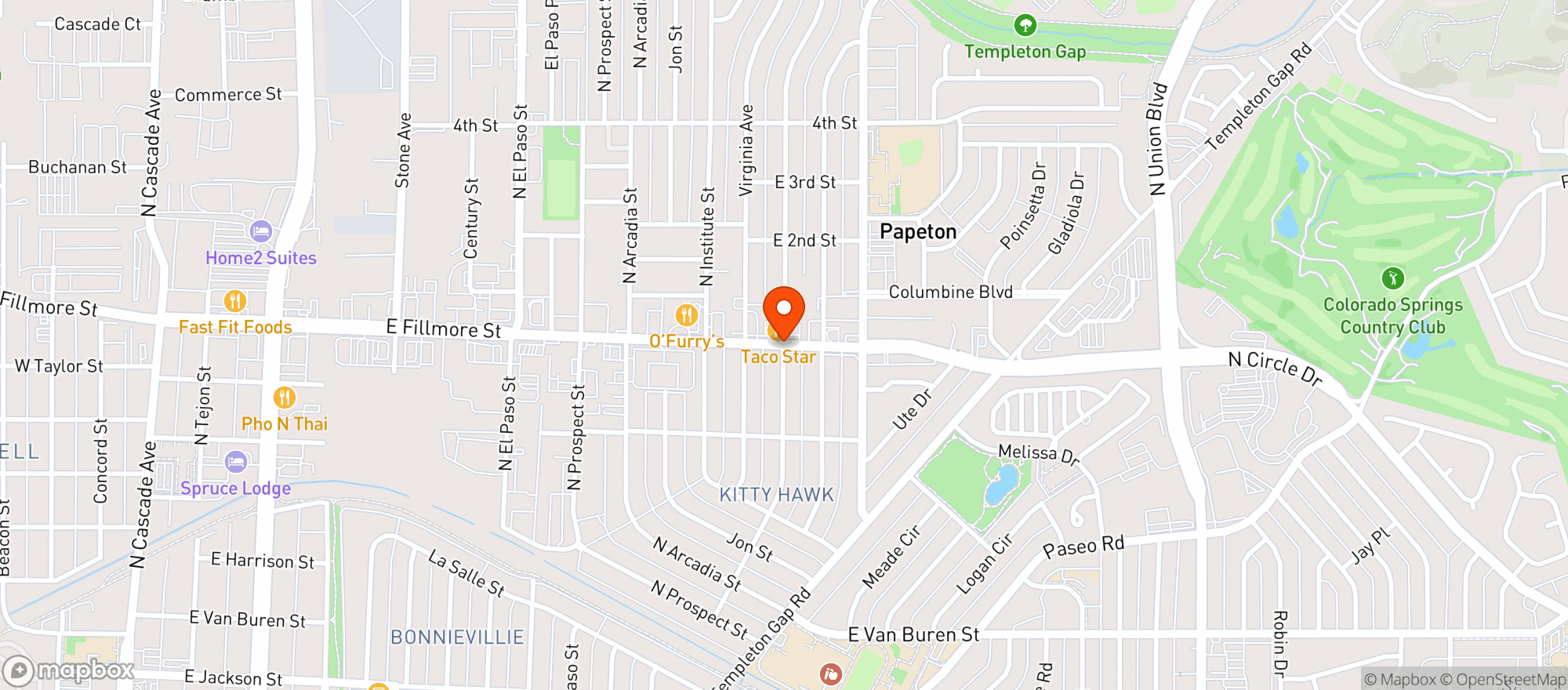 Map showing A Cut Above - Fillmore