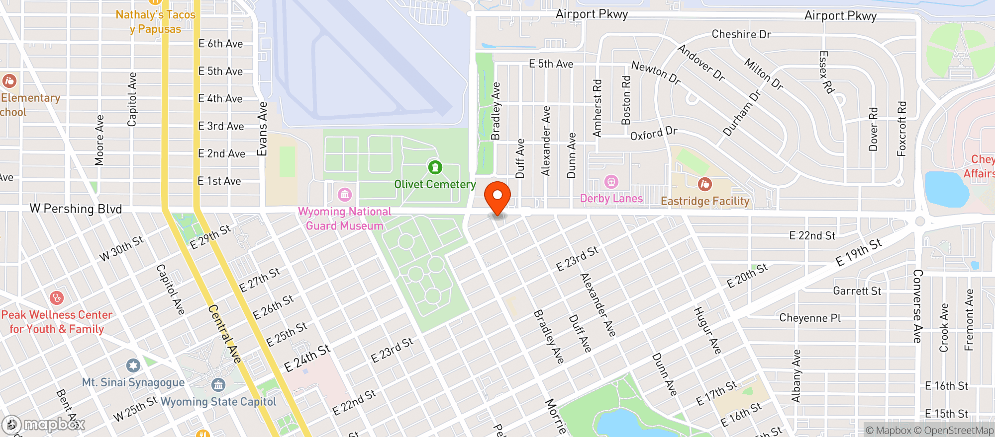 Map showing Four Winds Lounge & Liquor