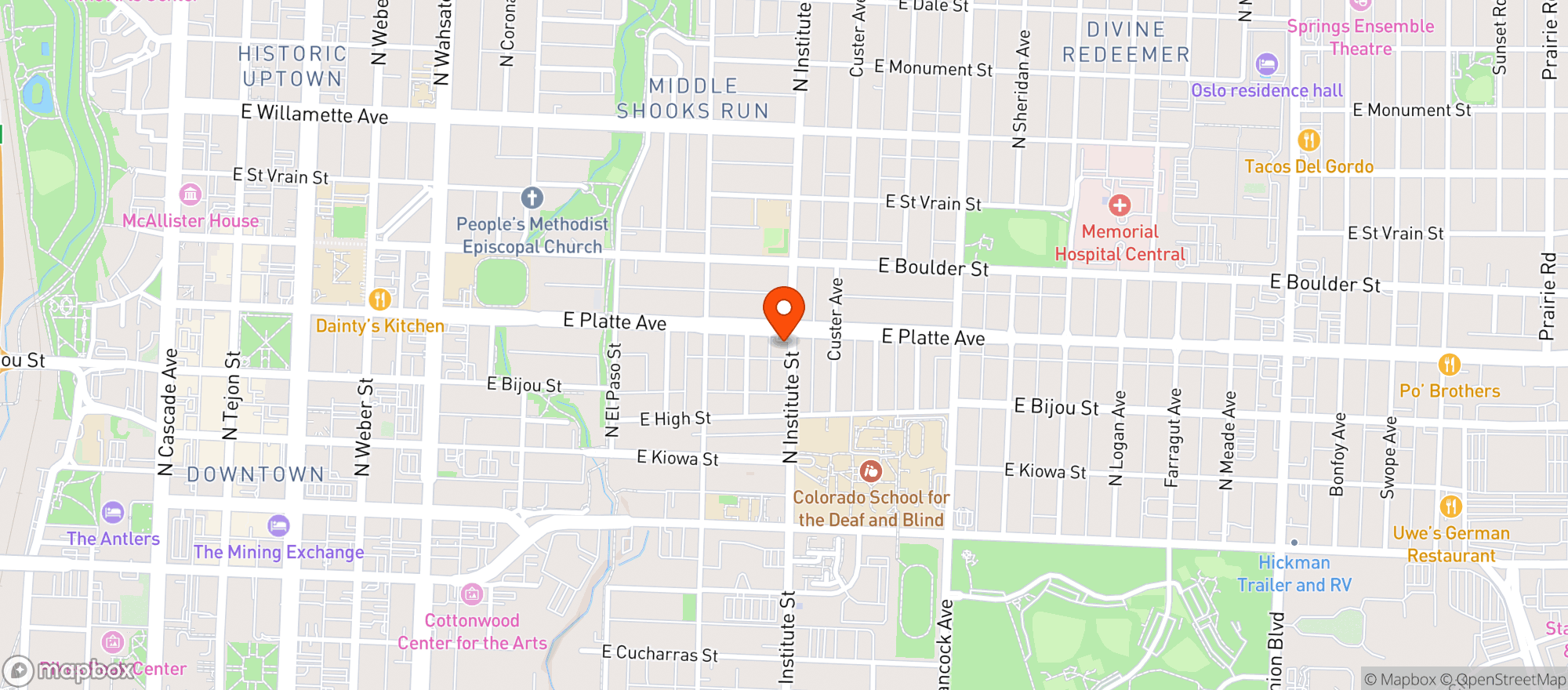 Map showing Kwik Stop Family Mart