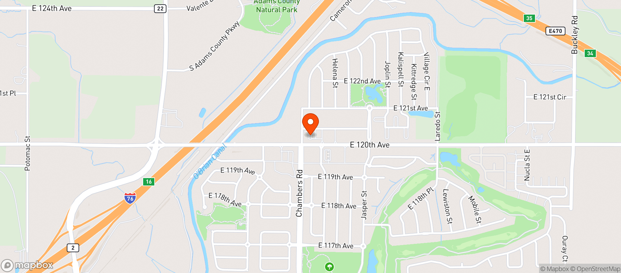 Map showing Chambers Liquor