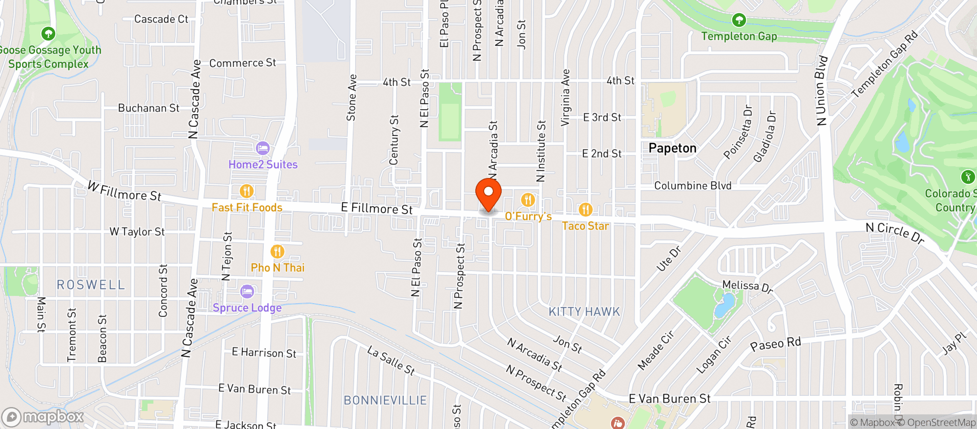 Map showing Fillmore Liquors
