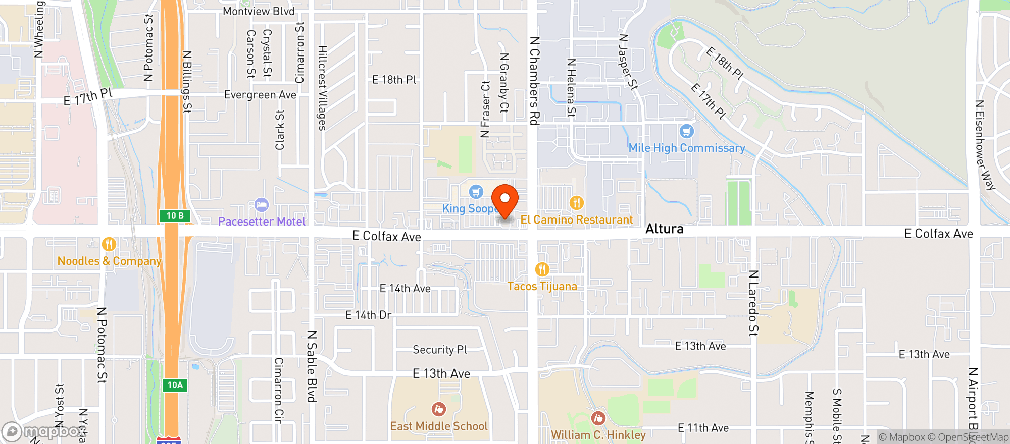 Map showing Chambers Liquor Mart