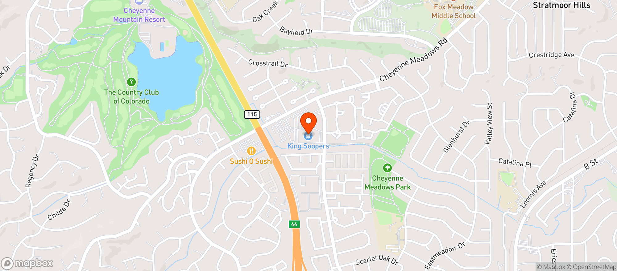 Map showing Kroger King Soopers