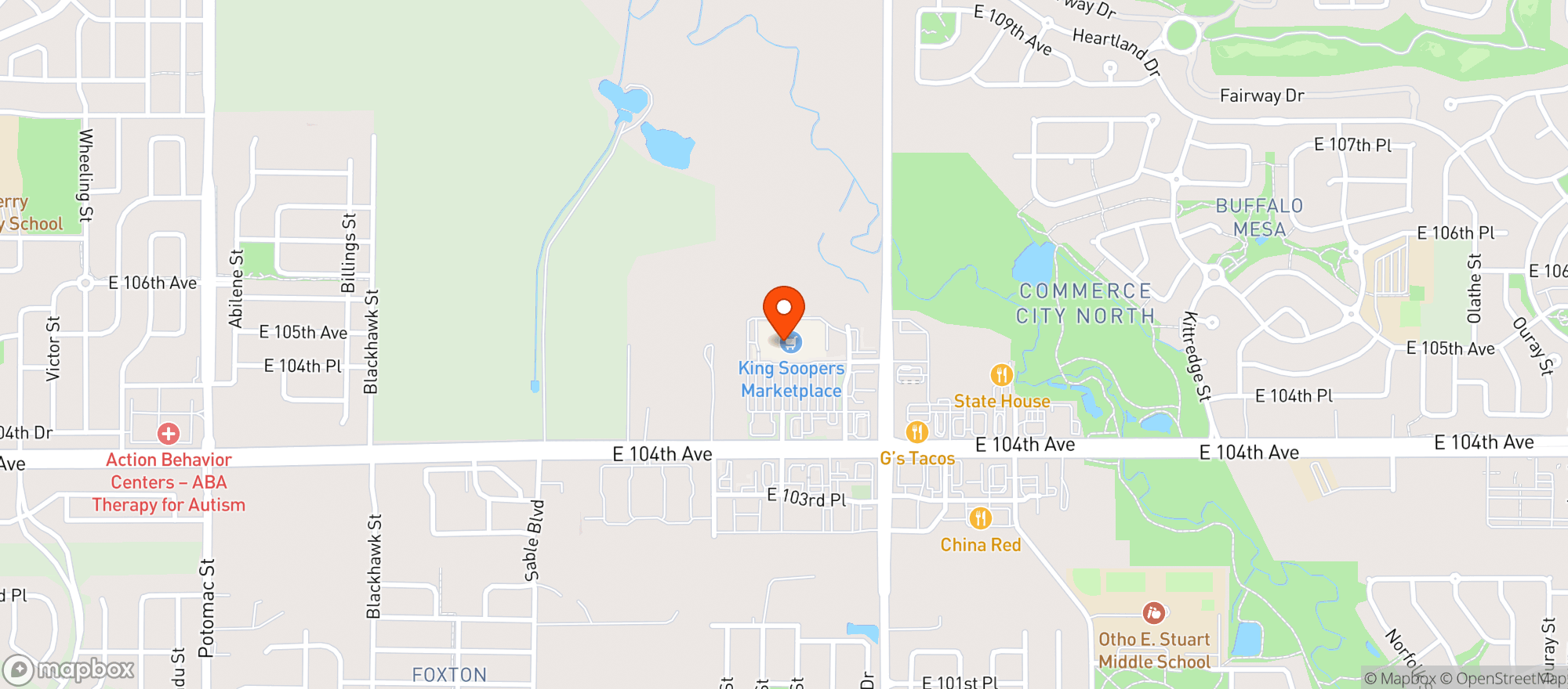 Map showing King Soopers