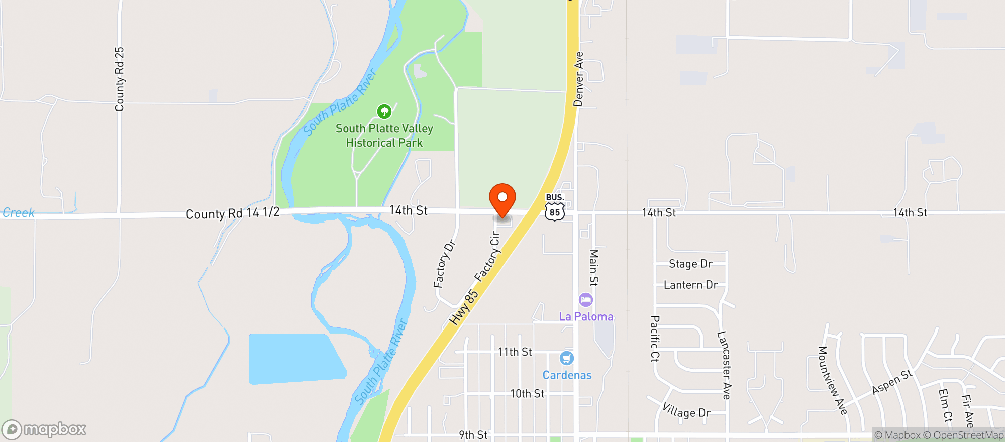 Map showing High Plainz Strains - Fort Lupton 