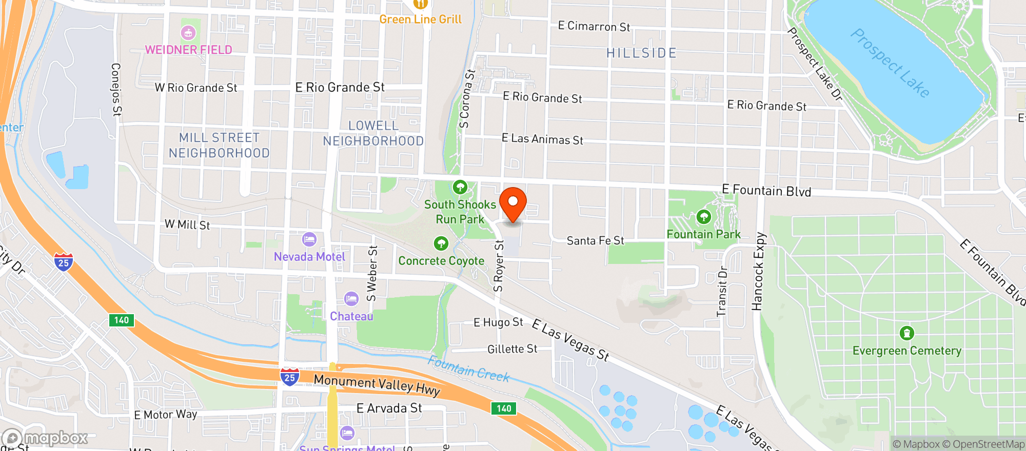 Map showing Kind Meds - Colorado Springs