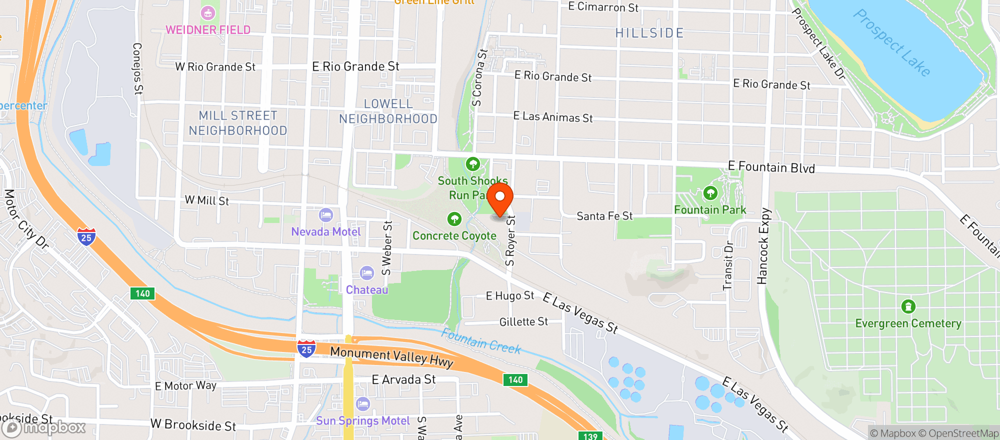 Map showing High Tops Royer