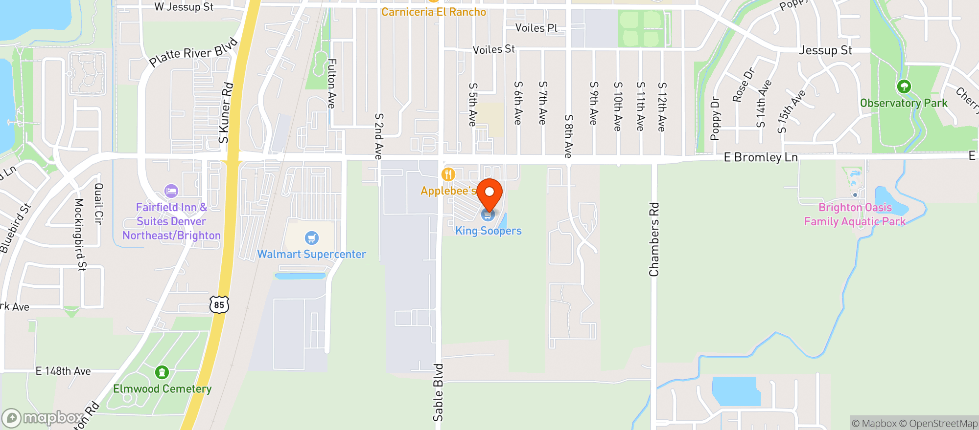 Map showing Kroger King Soopers