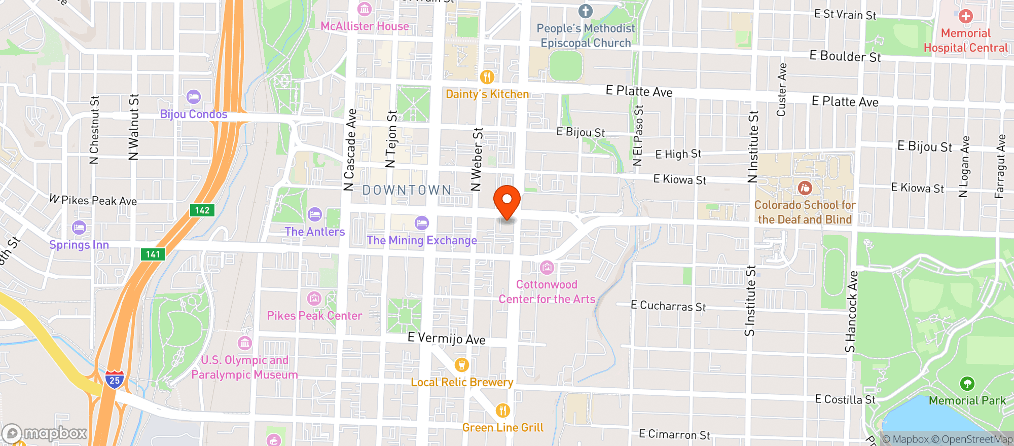 Map showing Golden Meds - Colorado Springs