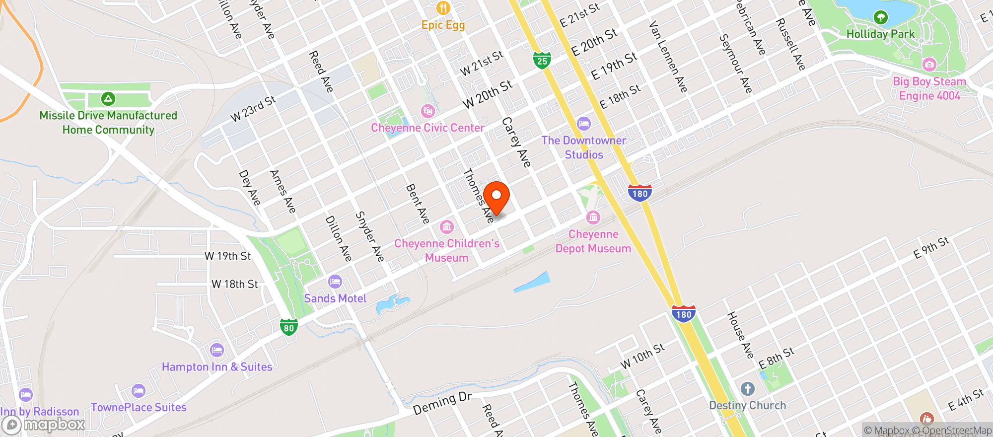 Map showing Hambones Pizza #0