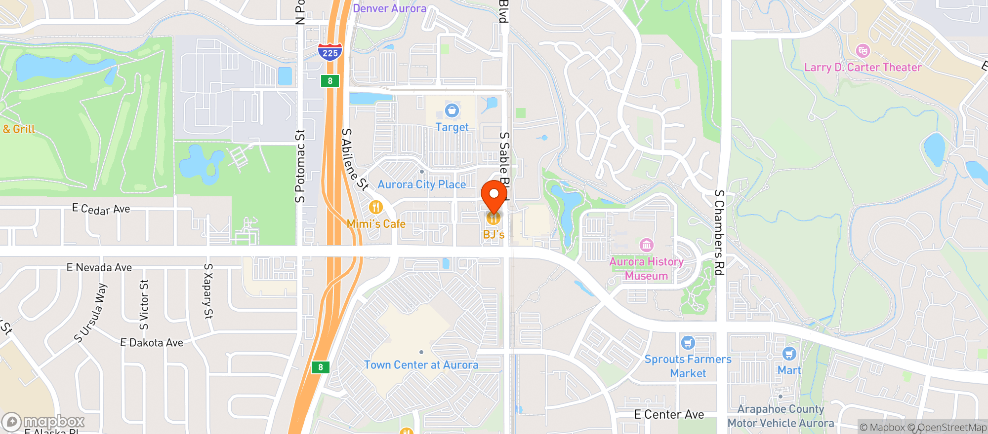 Map showing Bjs Restaurant & Brewhouse