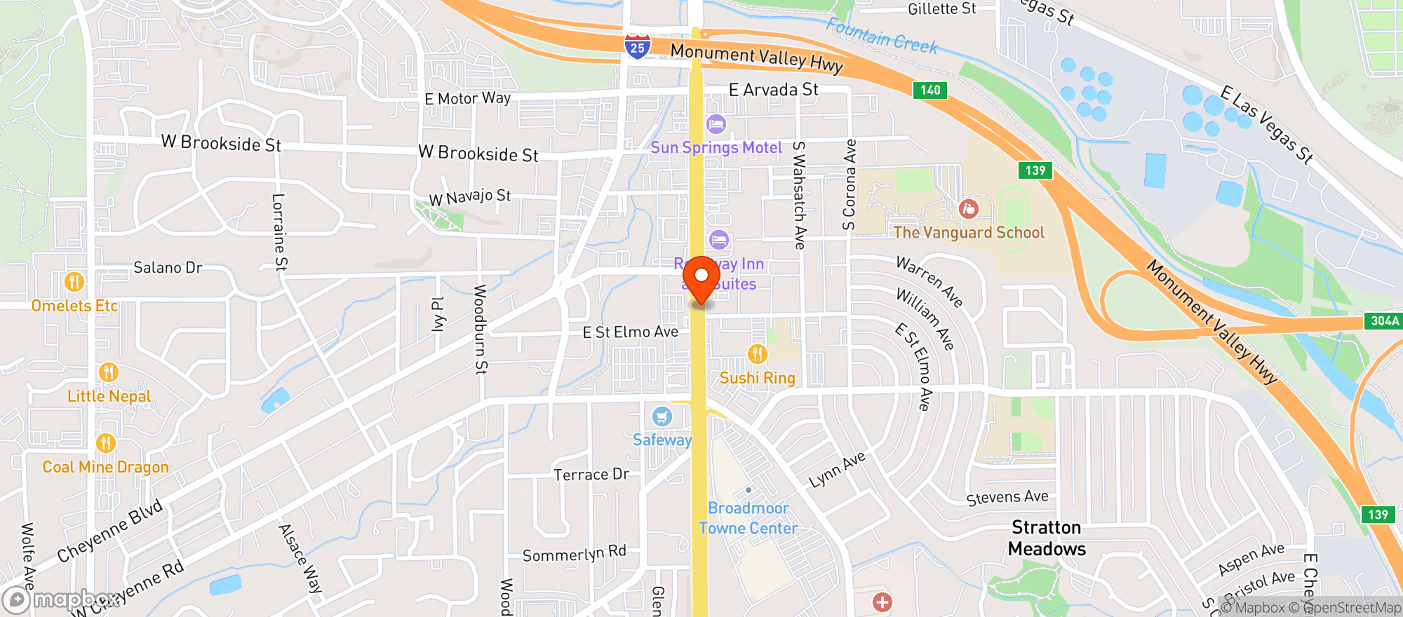 Map showing Johnnies Liquor Store