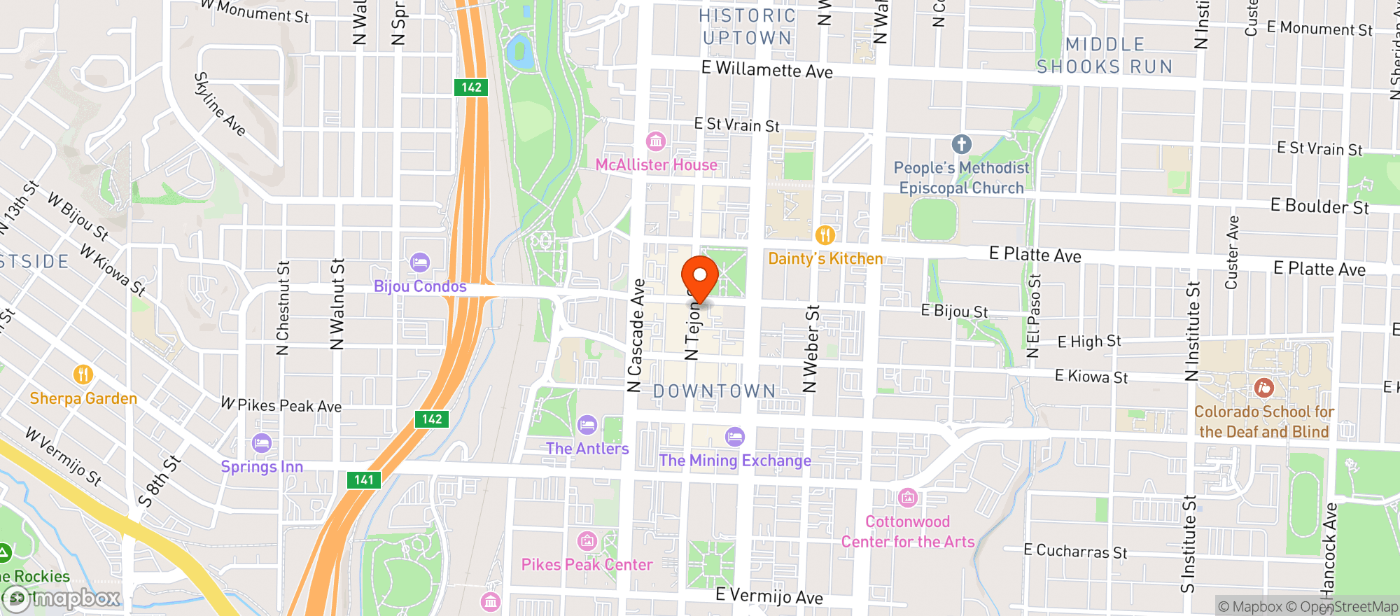 Map showing Ladyfingers Letterpress