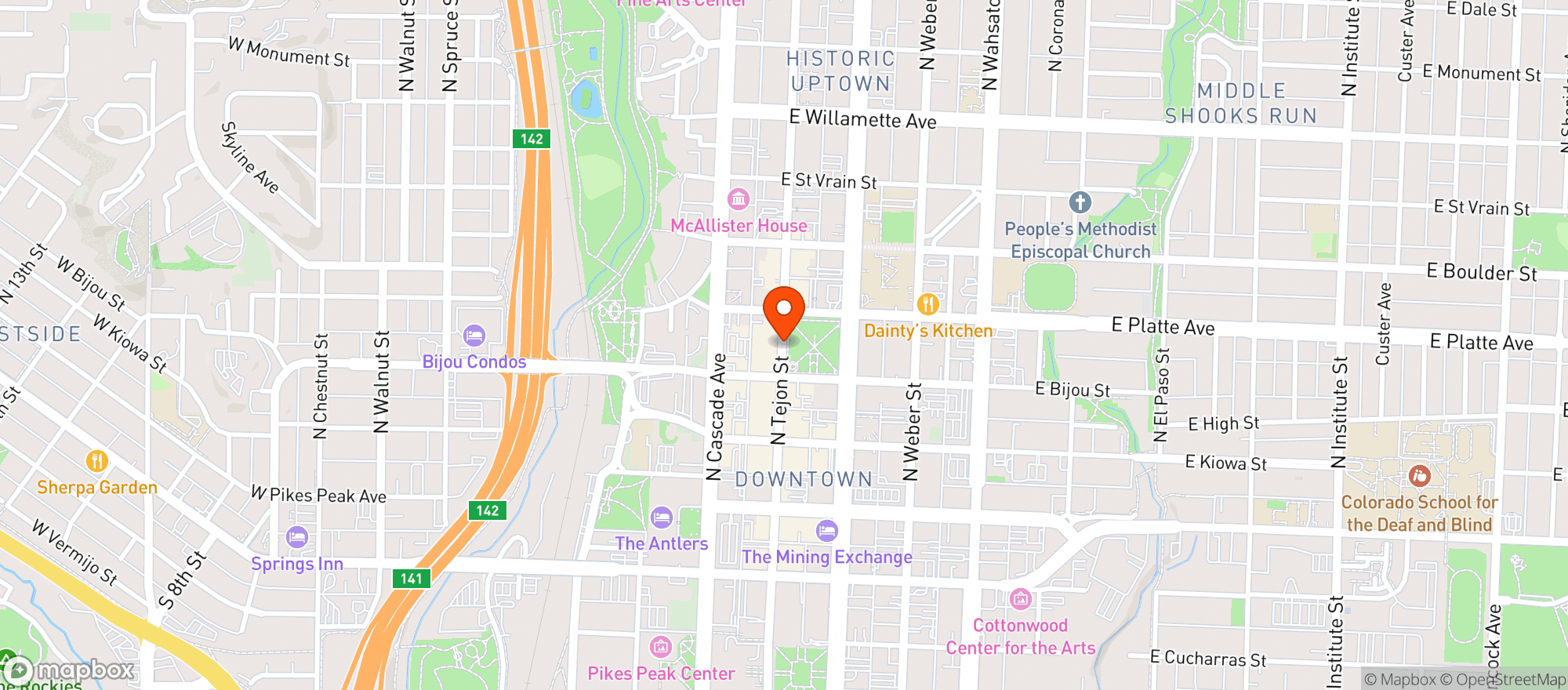 Map showing T Byrds Tacos & Tequila