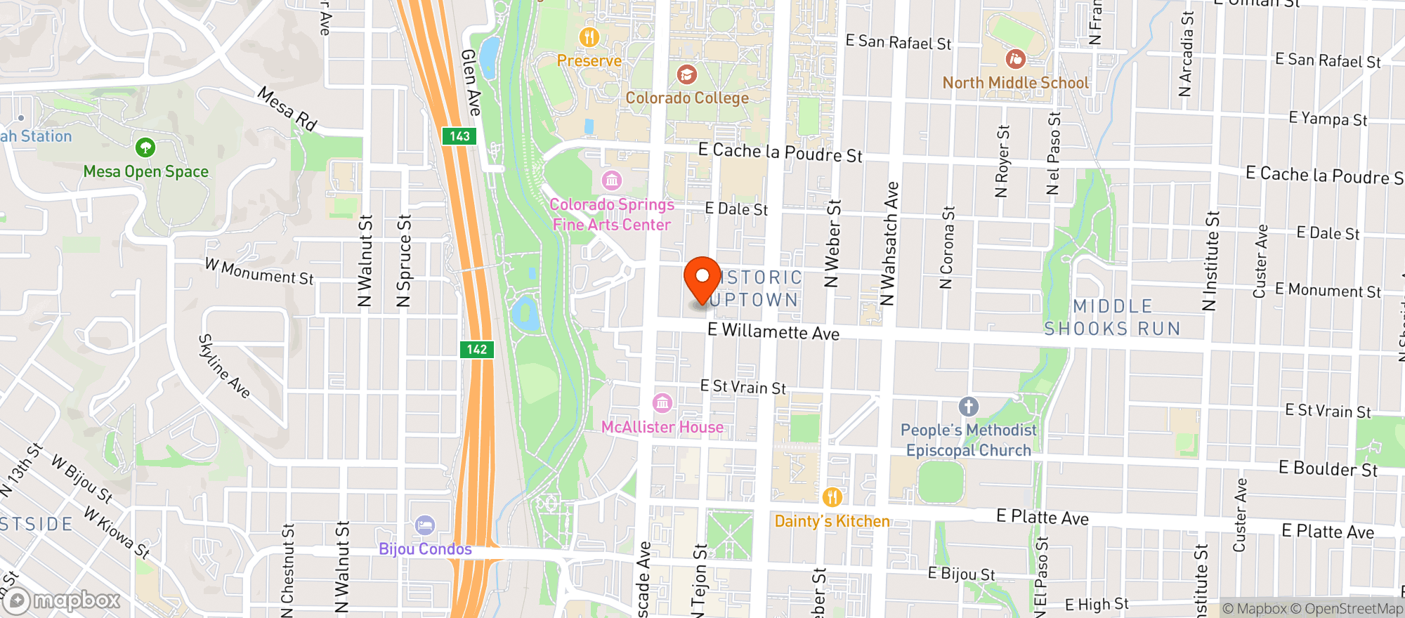 Map showing Paninos Restaurant
