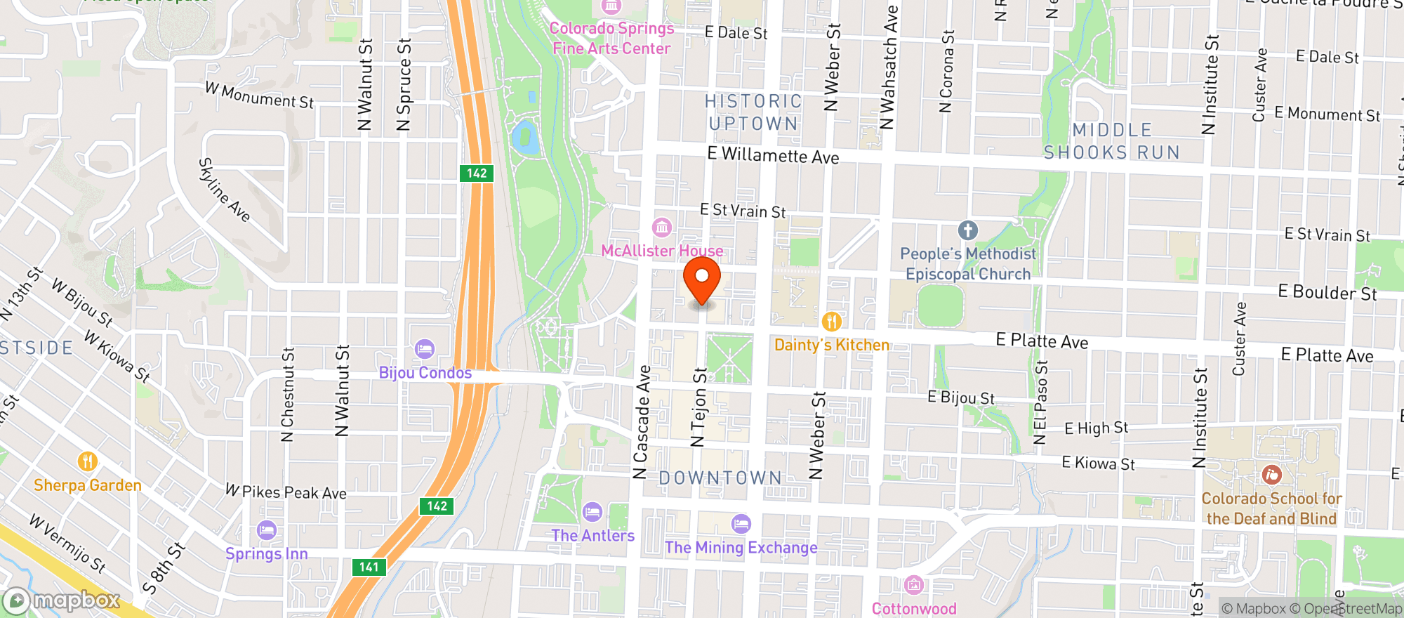 Map showing Sushi Row
