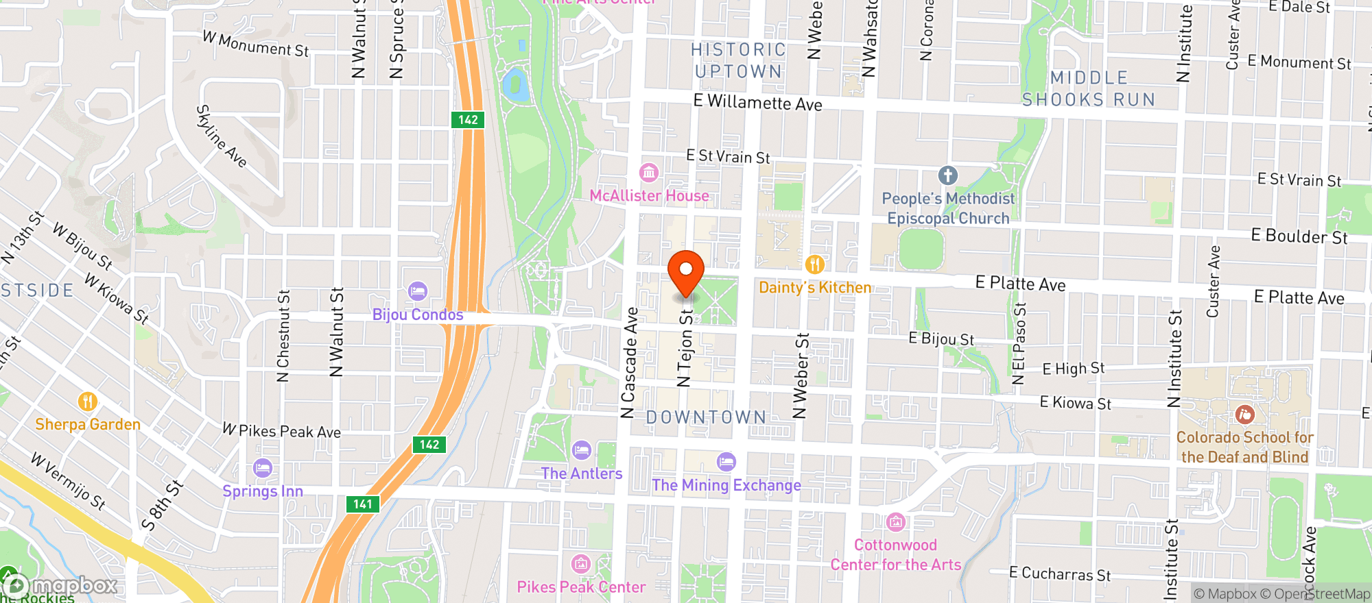 Map showing Mood Tapas Bar