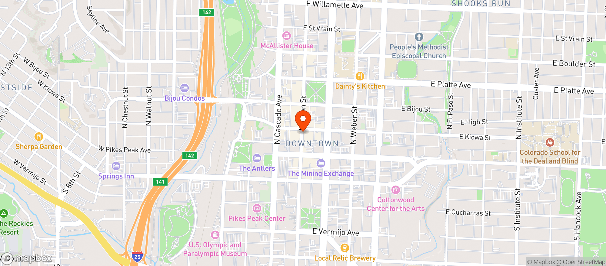 Map showing Famous A Steakhouse