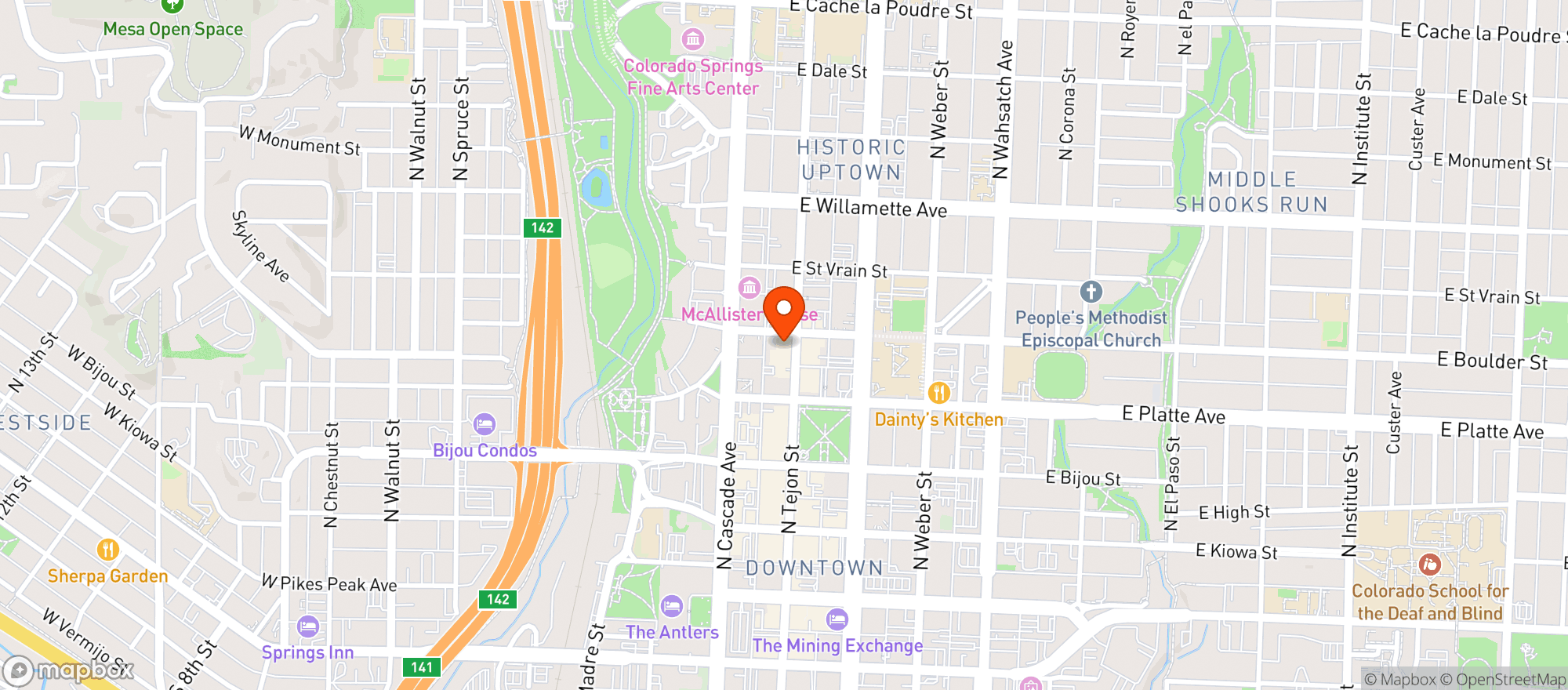 Map showing Tonys Place
