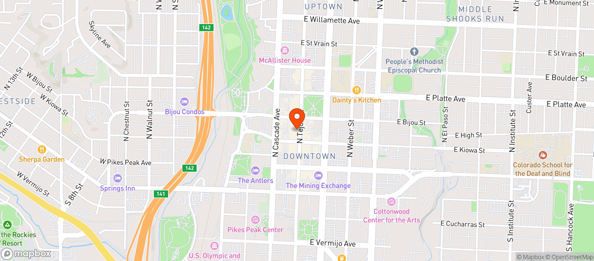 Map showing Oskar Blues
