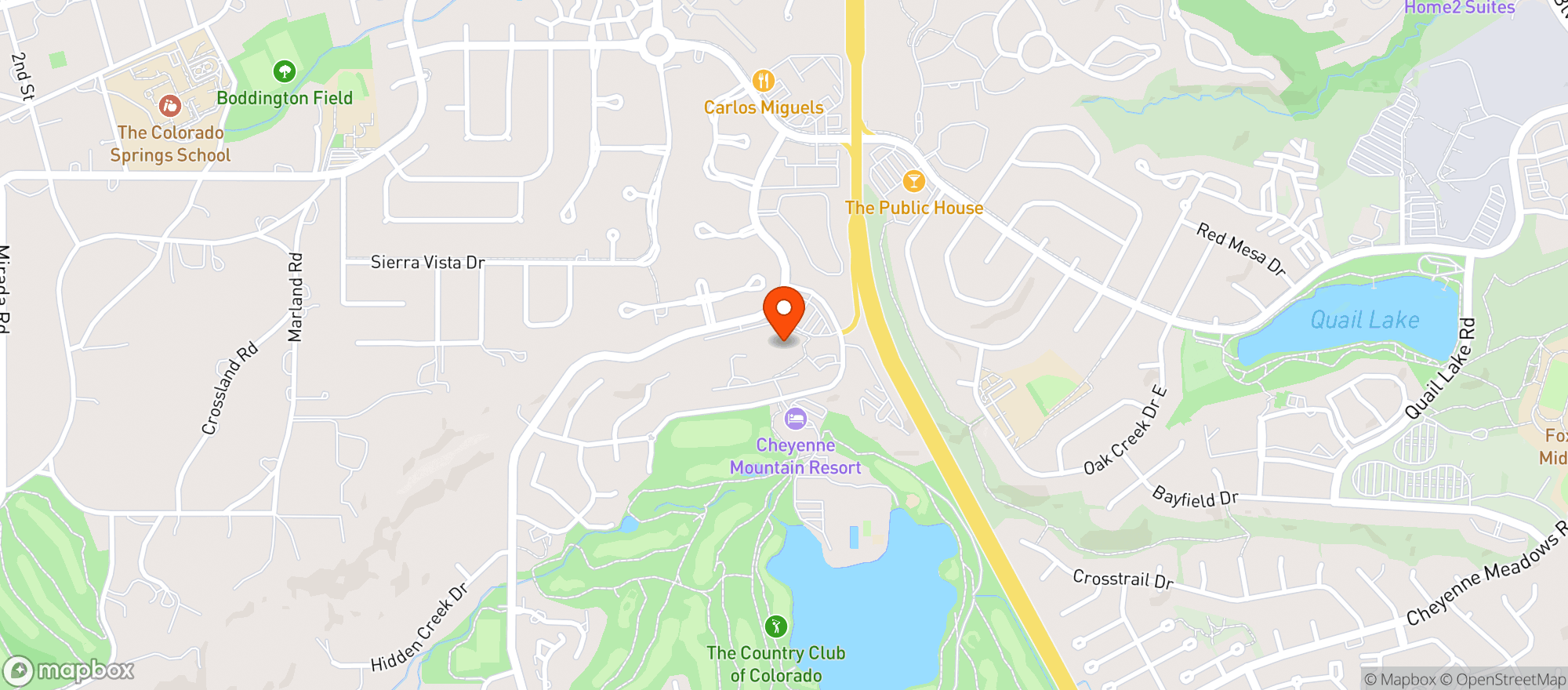 Map showing Cheyanne Mountain Resort