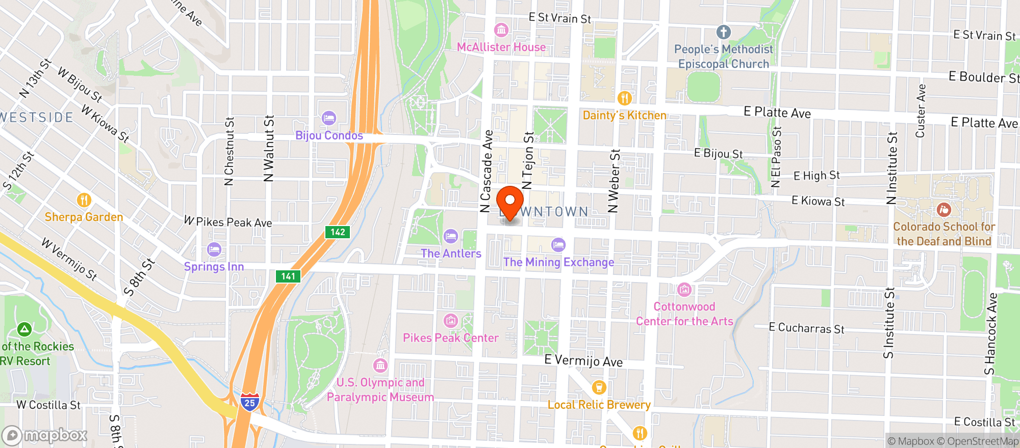 Map showing Melting Pot Restaurant #1074