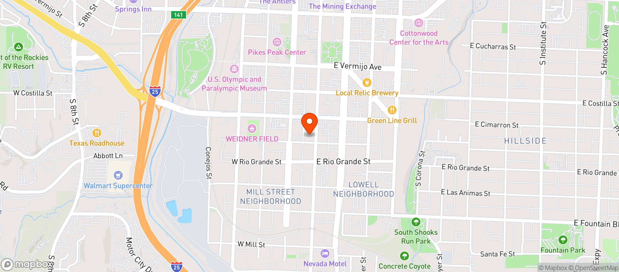 Map showing Atomic Cowboy