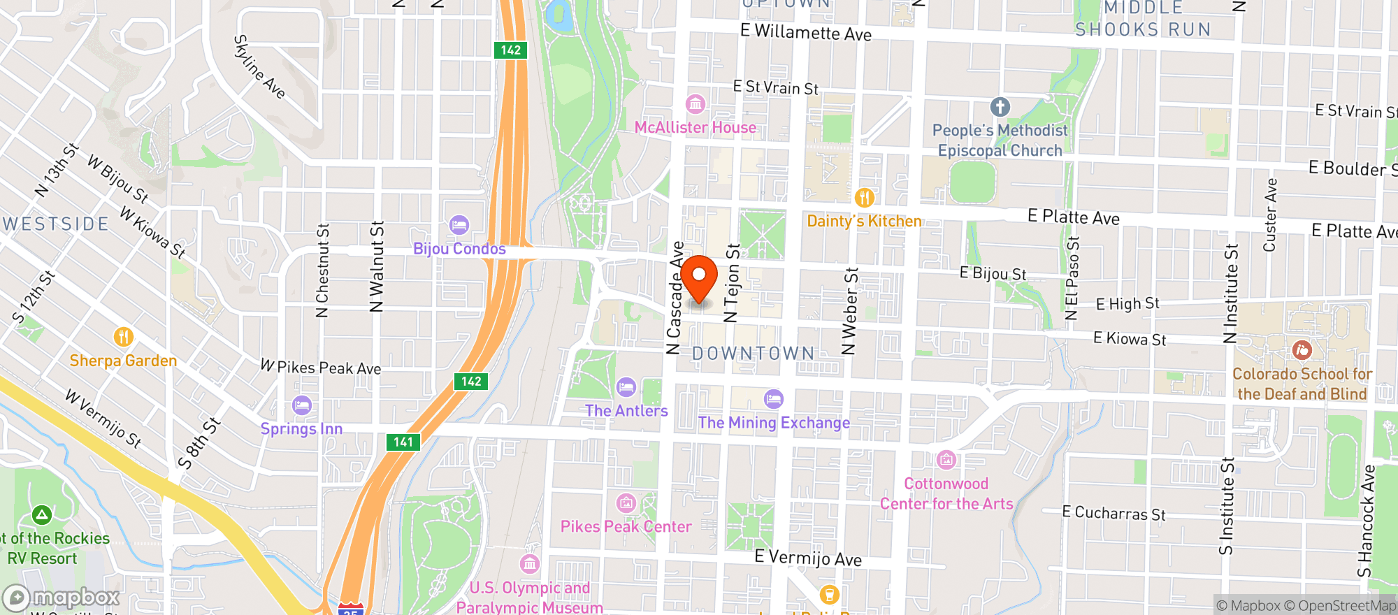 Map showing Icons