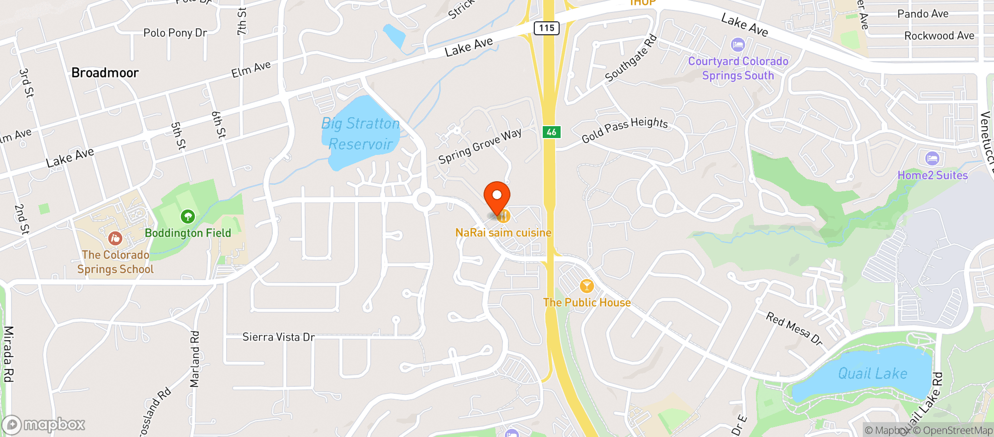 Map showing Broadmoor wine and spirits
