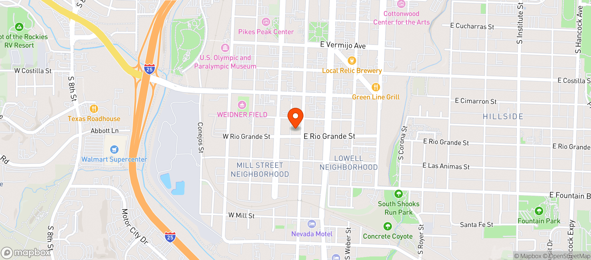 Map showing Garden Of The Gods Market And Cafe