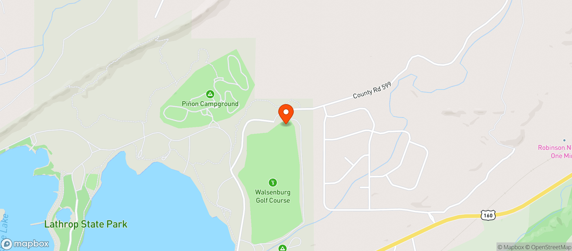 Map showing Walsenburg Golf
