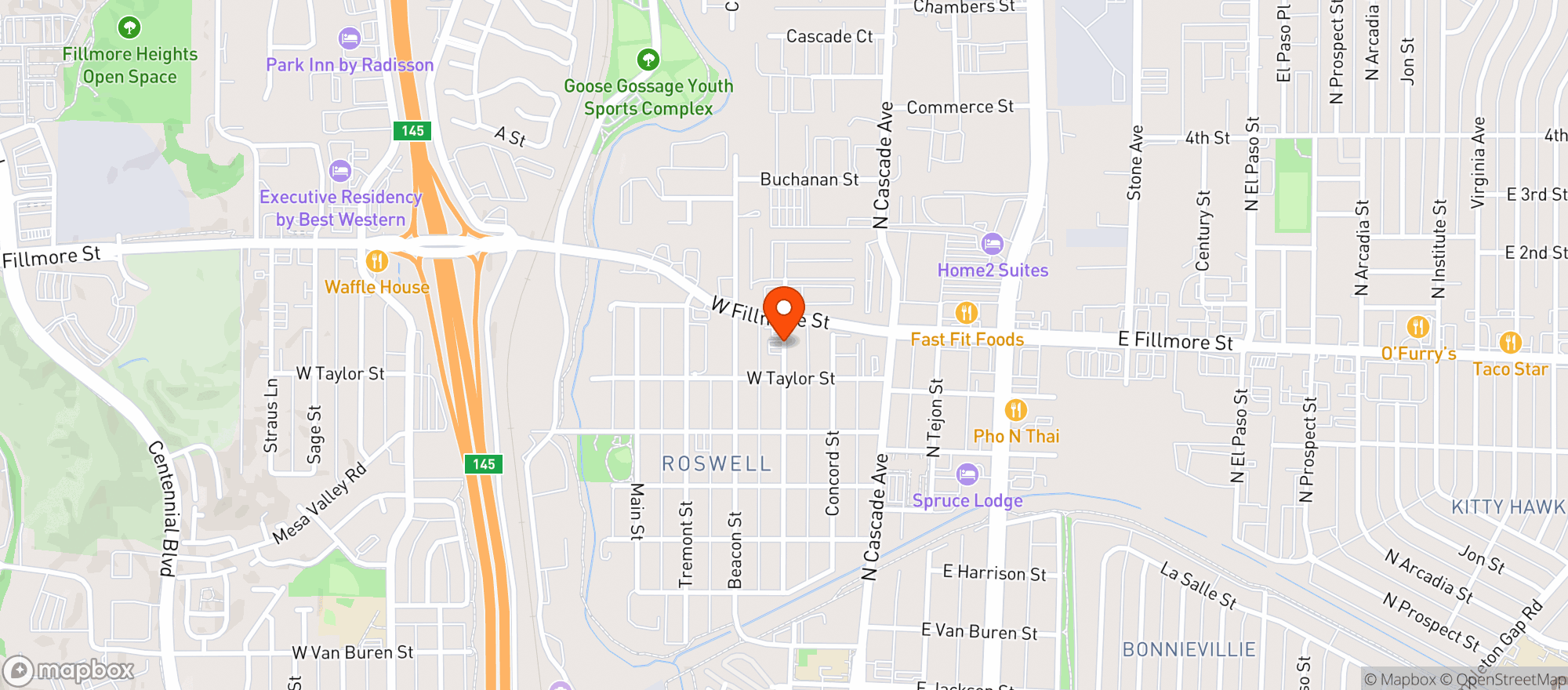 Map showing Emj's Dispensary