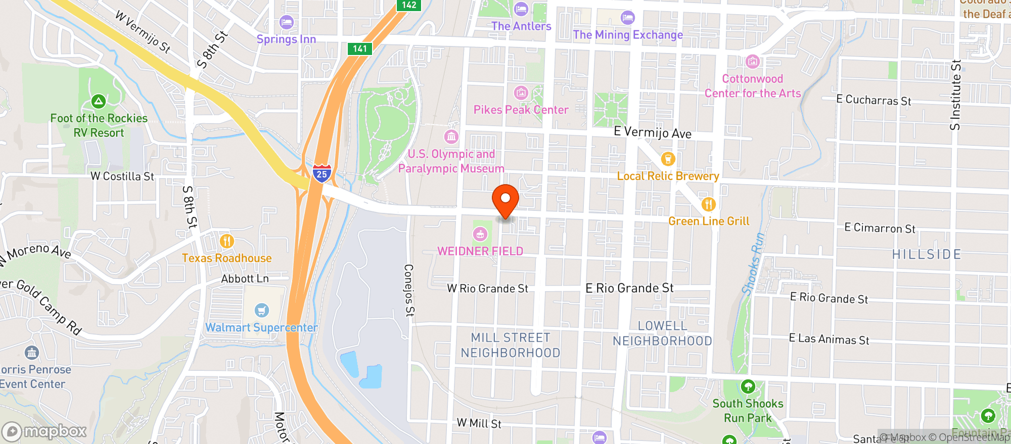 Map showing Warehouse Restaurant The