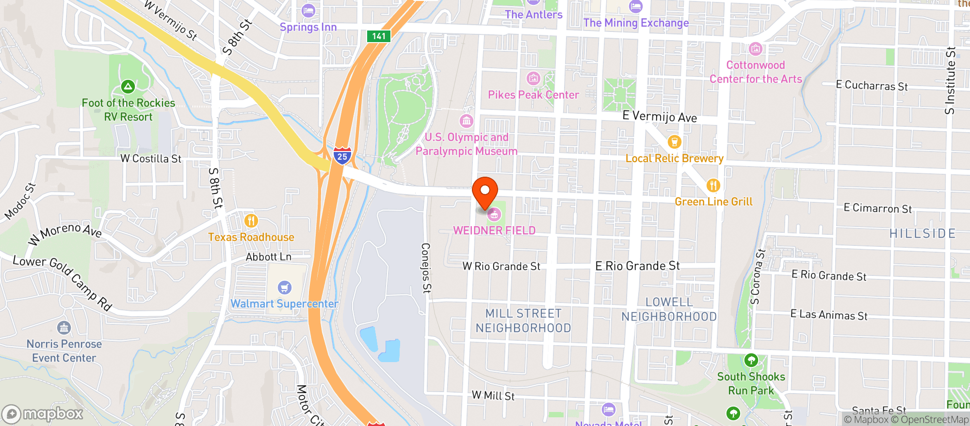 Map showing Weidner Field