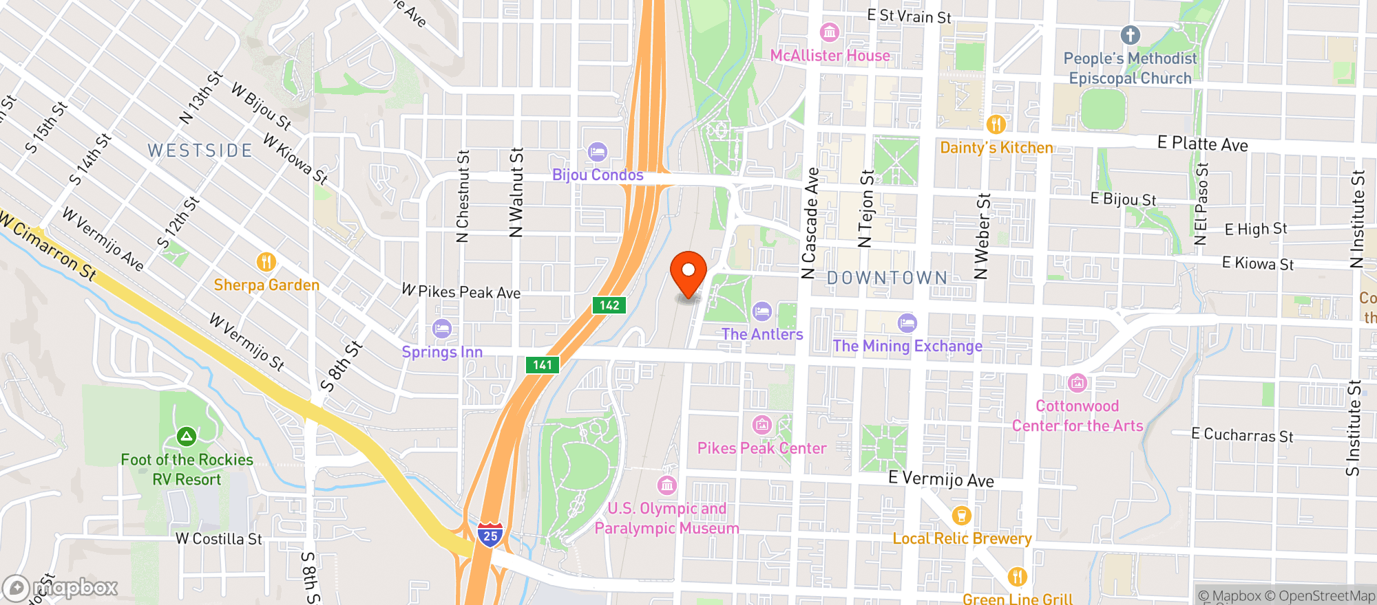 Map showing Brakemans Burgers