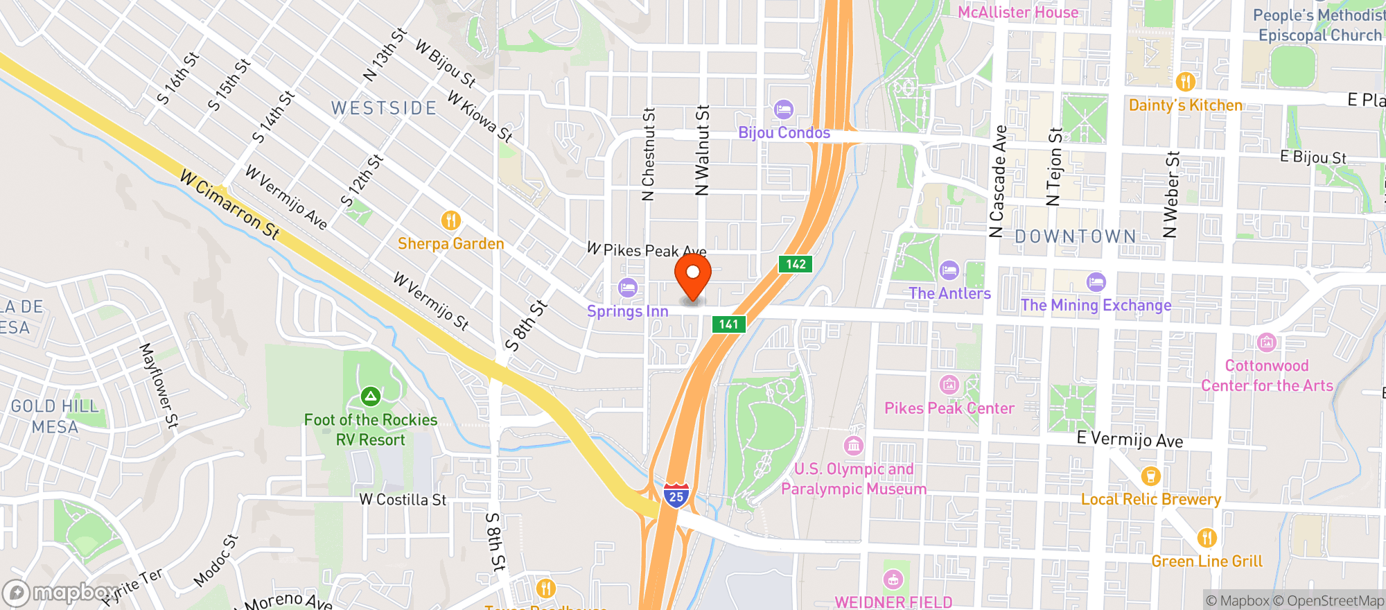 Map showing The 64 Store