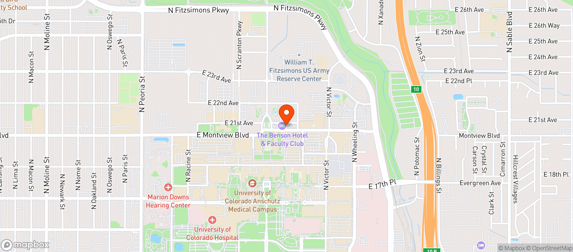 Map showing The Benson Hotel #0