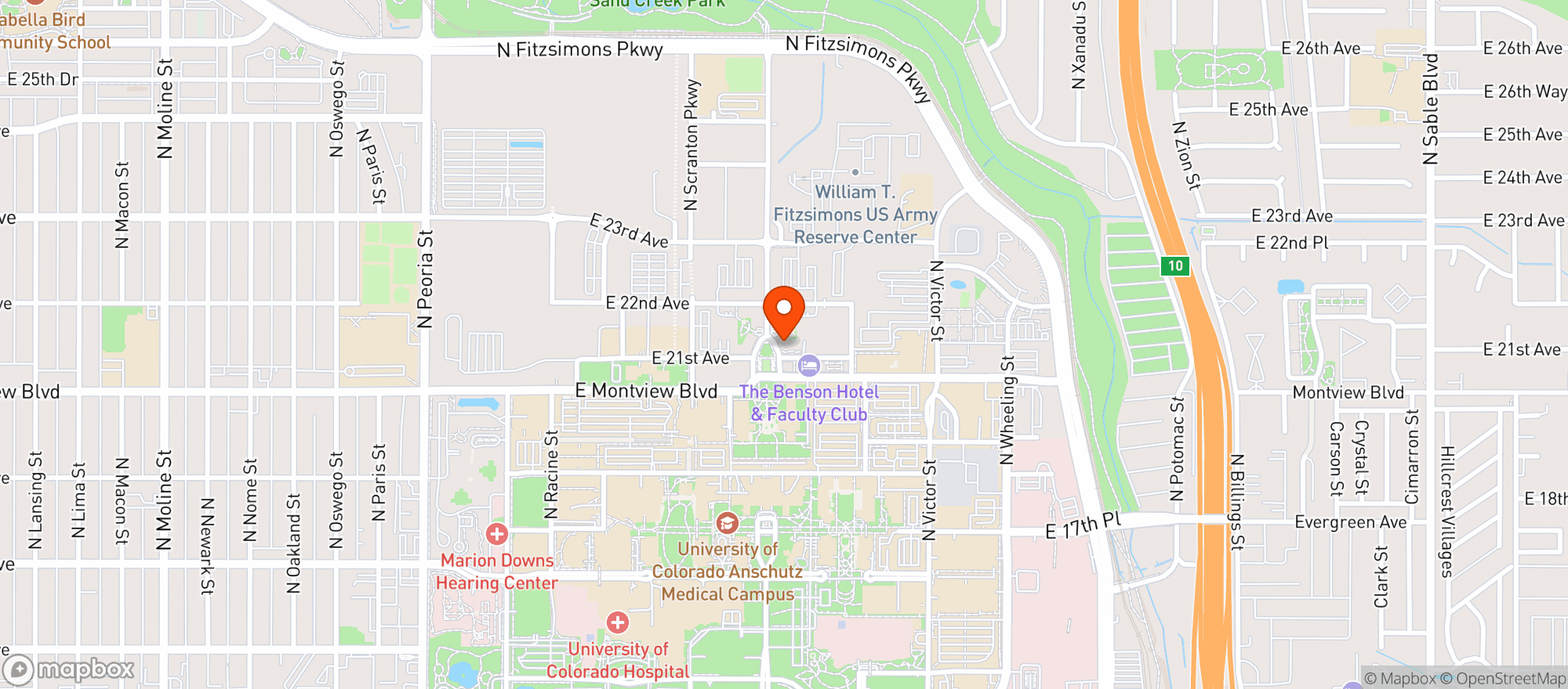 Map showing Cedar Creek Pub