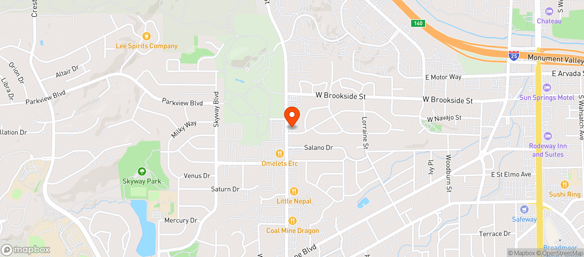 Map showing Point Sports Bar & Grill